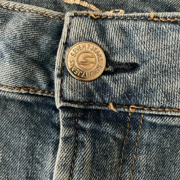 7 Seven Marilyn Boyfriend High Rise Hem Denim Blue Jeans Size 16 16W - Picture 6 of 11